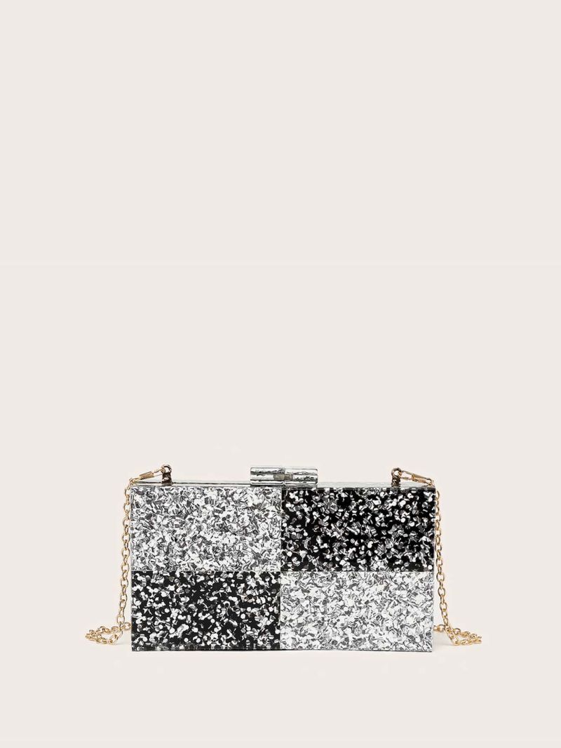 Mini Color Block Chain Box Bag