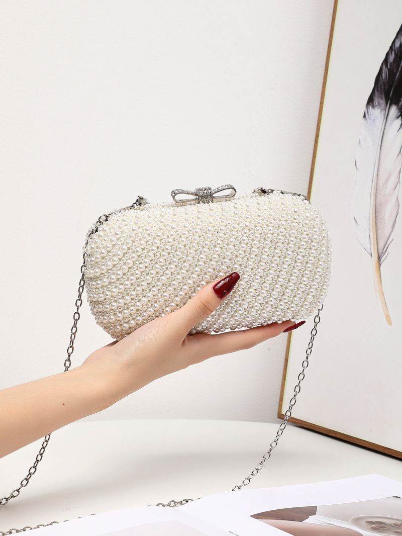 Mini Faux Pearl Decor Chain Box Bag