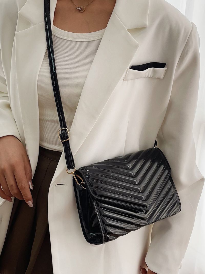 Flap Square Bag Quilted Pattern Minimalist