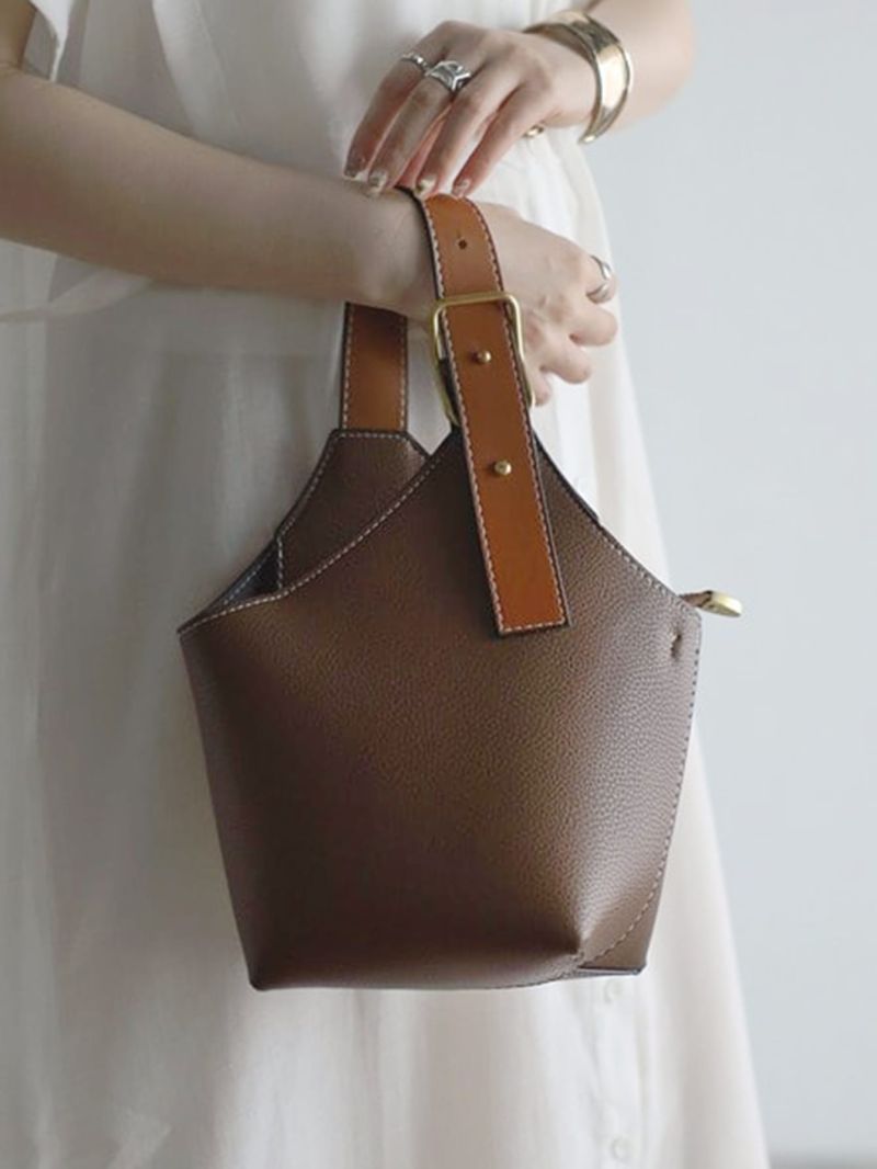 Mini Litchi Embossed Bucket Bag