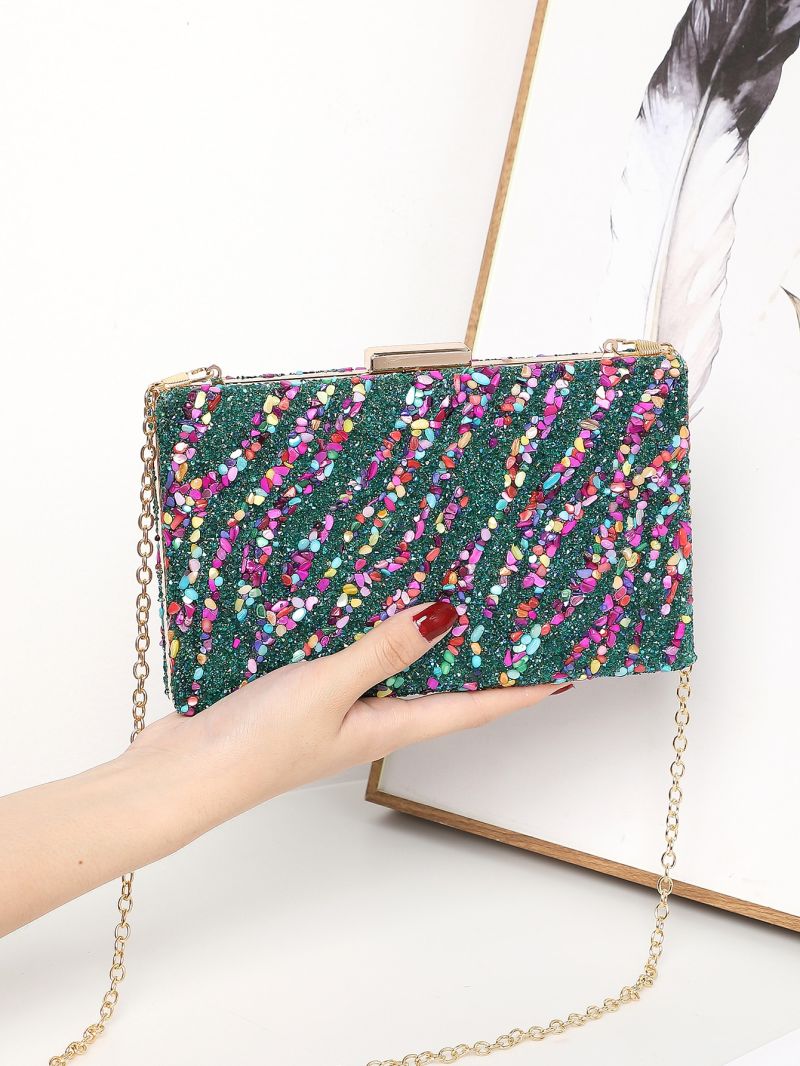 Mini Rhinestone Decor Chain Box Bag