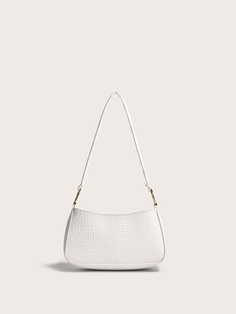 Mini Croc Embossed Baguette Bag