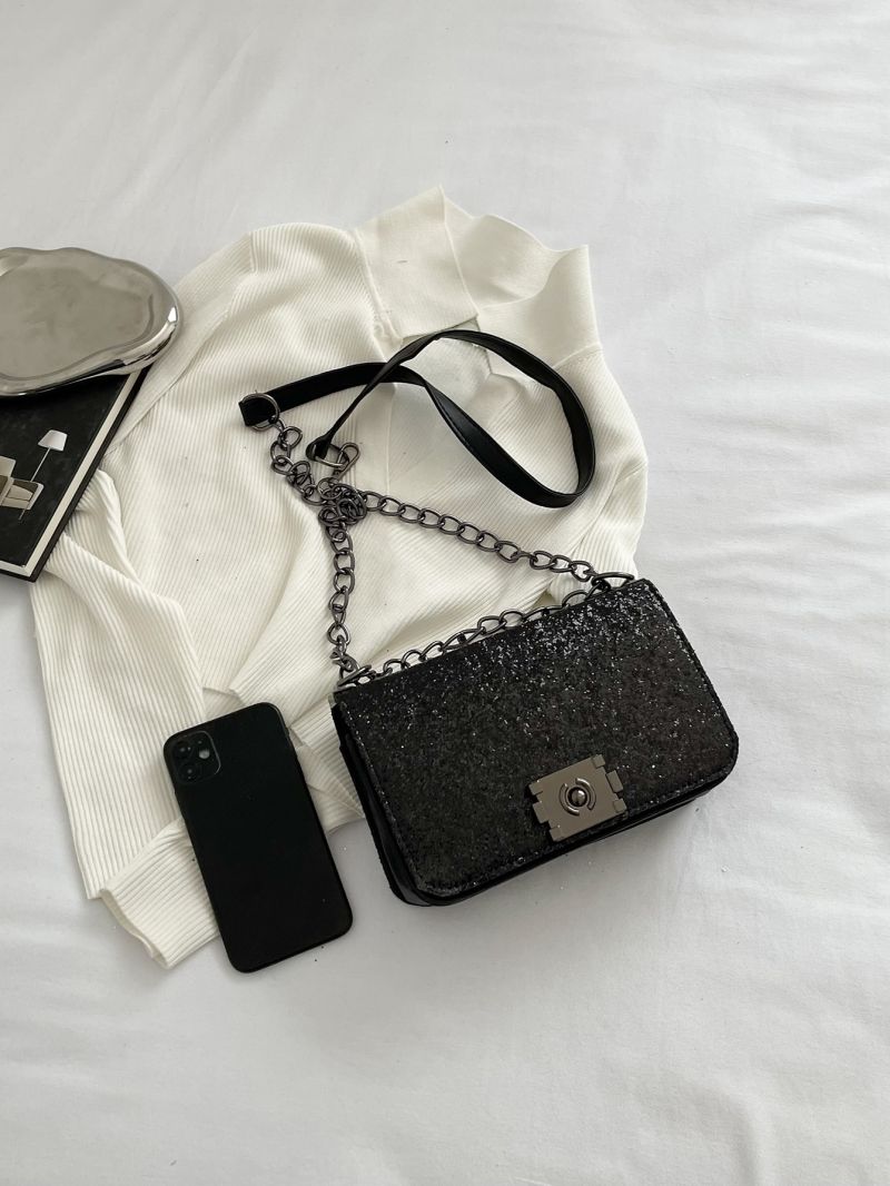 Small Square Bag Glamorous Chain Flap For Party