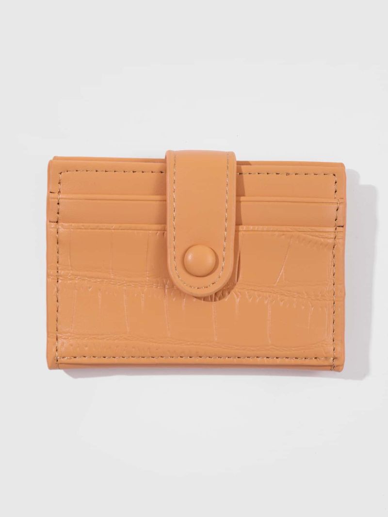 Crocodile Embossed Button Decor Card Holder