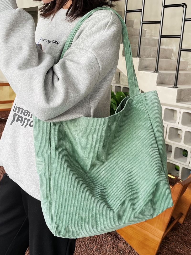 Minimalist Corduroy Shopper Bag