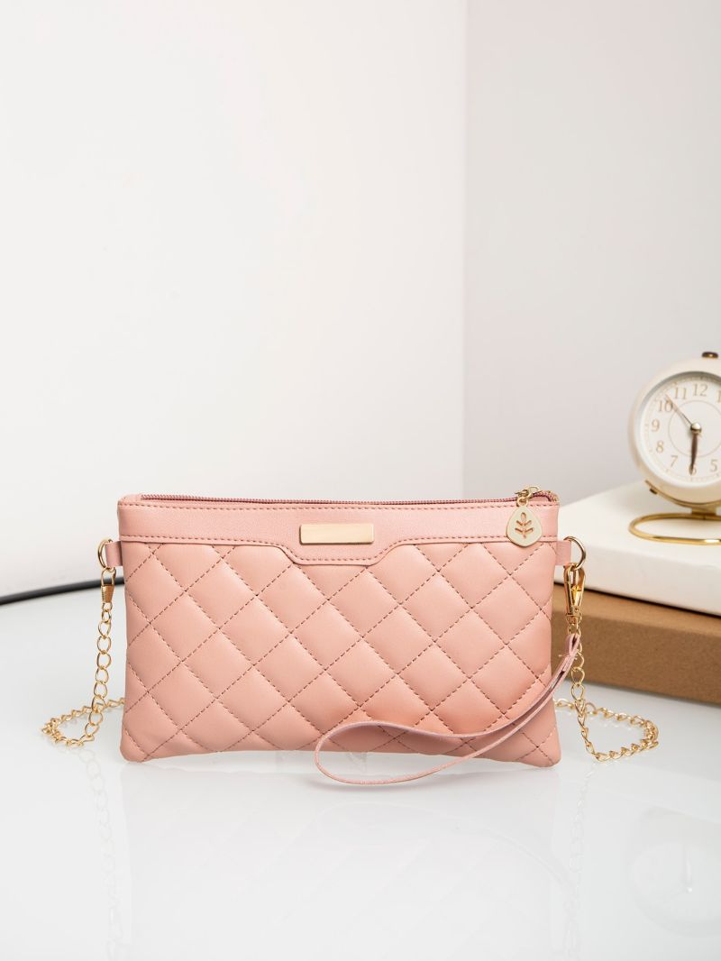 Metal Detail Quilted Crossbody Bag