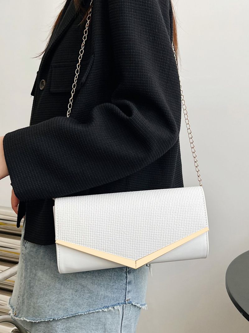 Metal Decor Flap Chain Envelope Bag