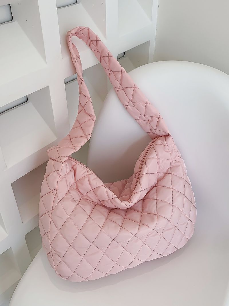 Argyle Quilted Hobo Bag