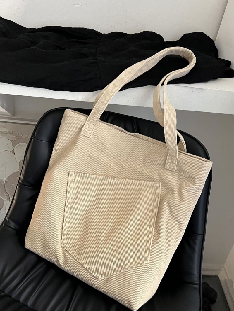 Minimalist Corduroy Shopper Bag
