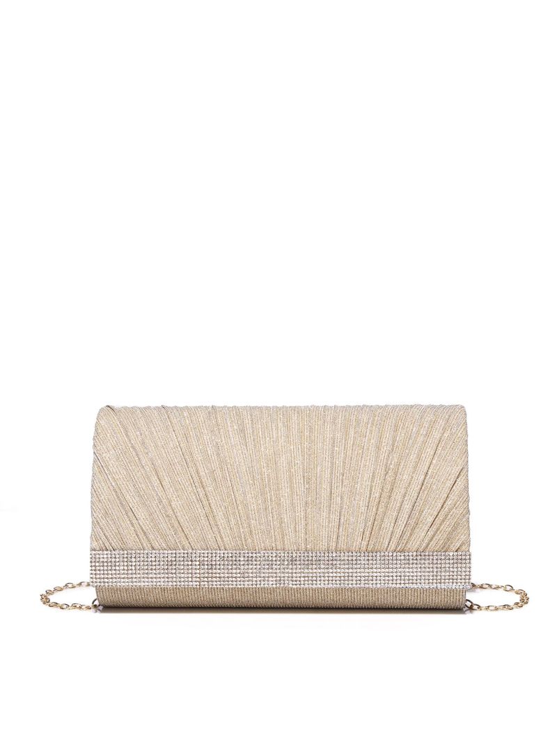 Glitter Design Rhinestone Decor Chain Evening Bag
