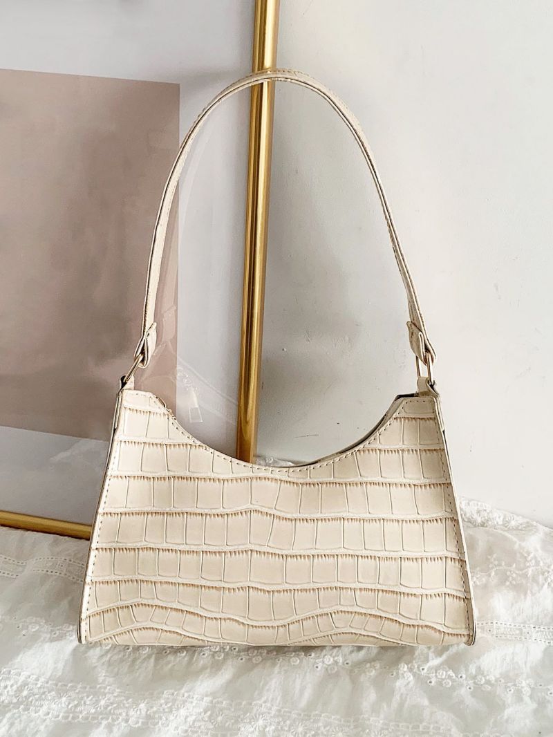 Croc Embossed Baguette Bag