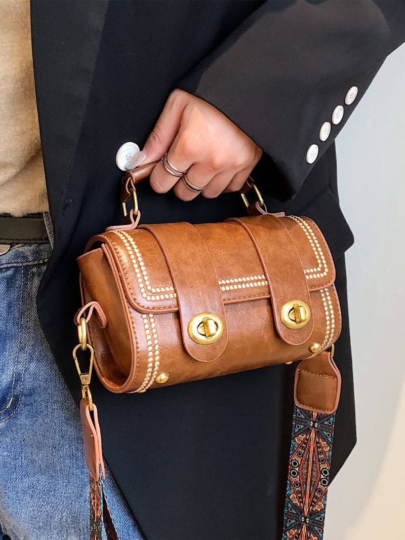 Mini Stitch Detail Twist Lock Flap Square Bag