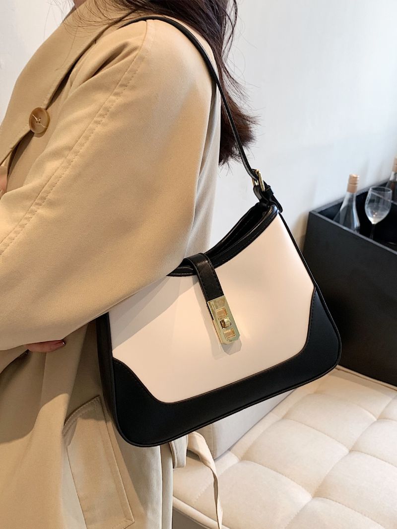 Minimalist Colorblock Hobo Bag