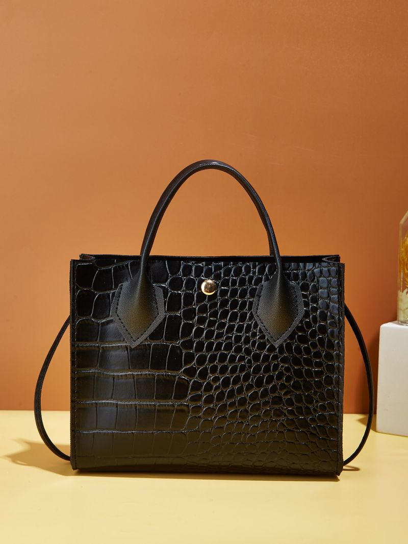 Crocodile Embossed Square Bag