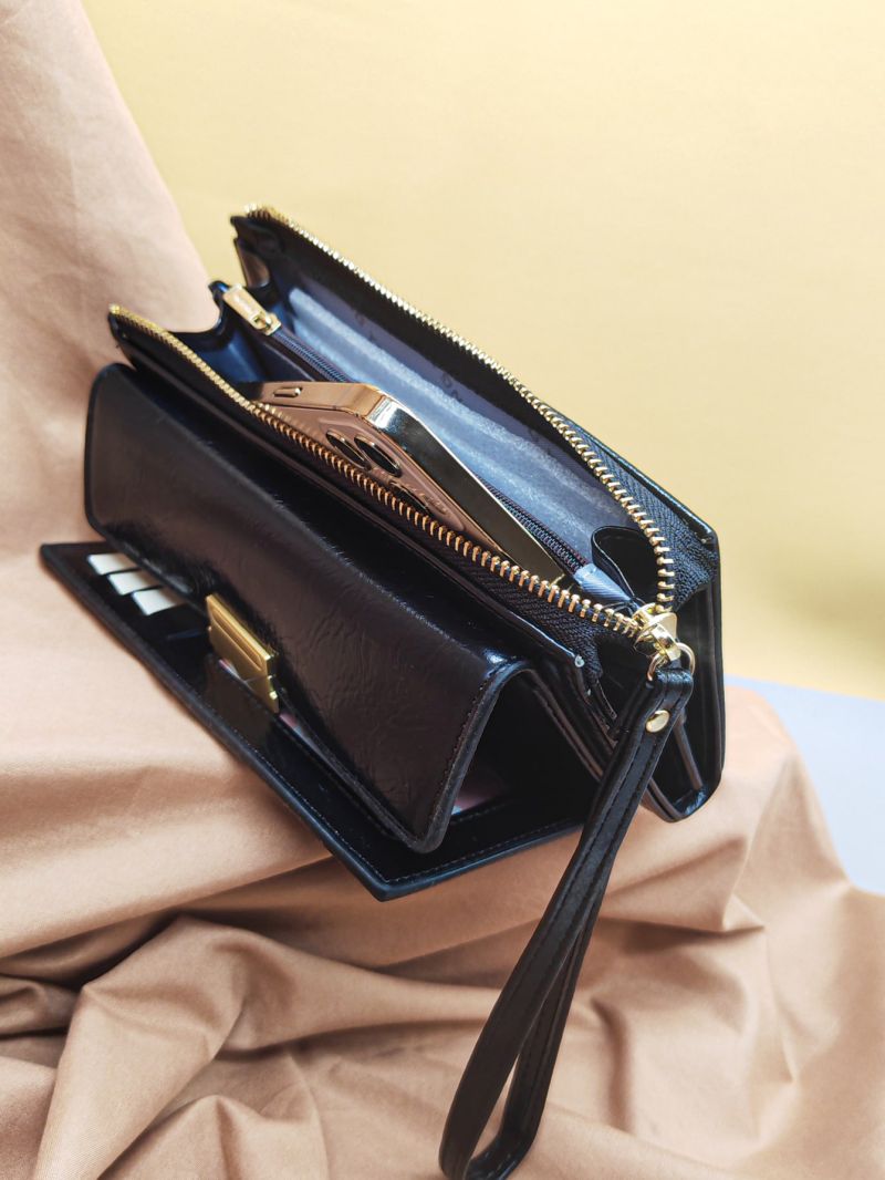 Metal Decor Long Wallet