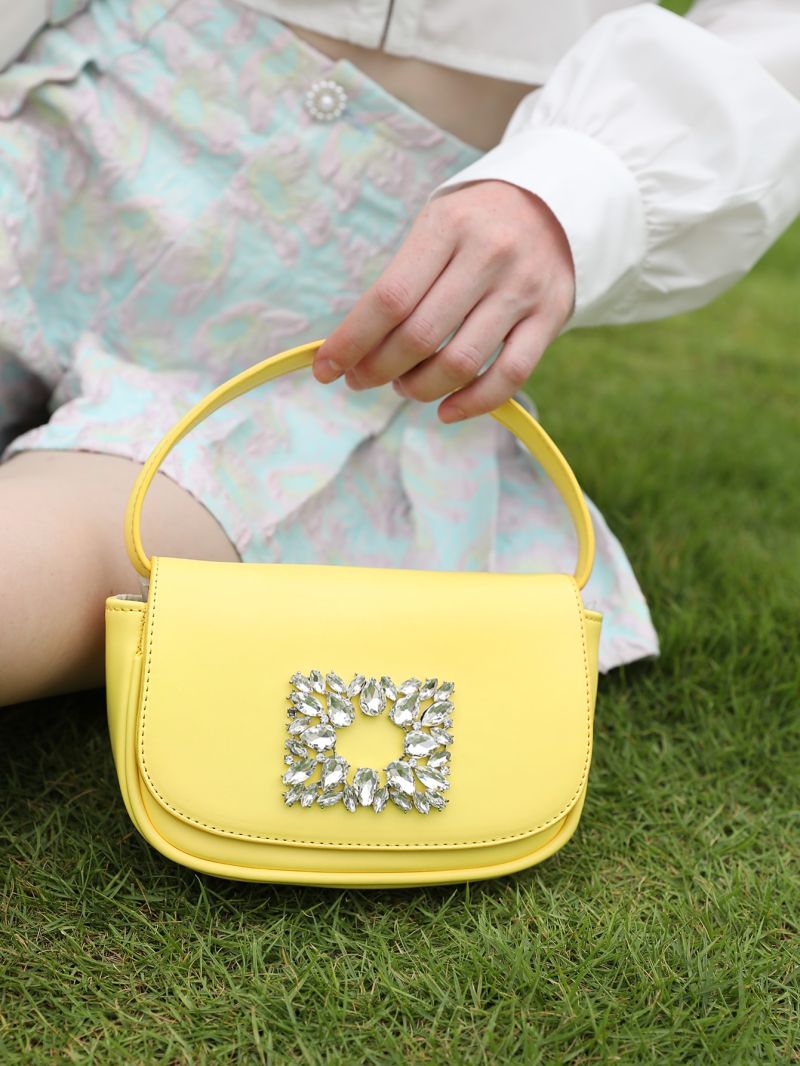 Mini Rhinestone Decor Square Bag