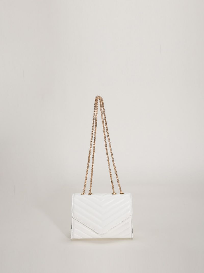 Mini Chevron Quilted Flap Chain Square Bag