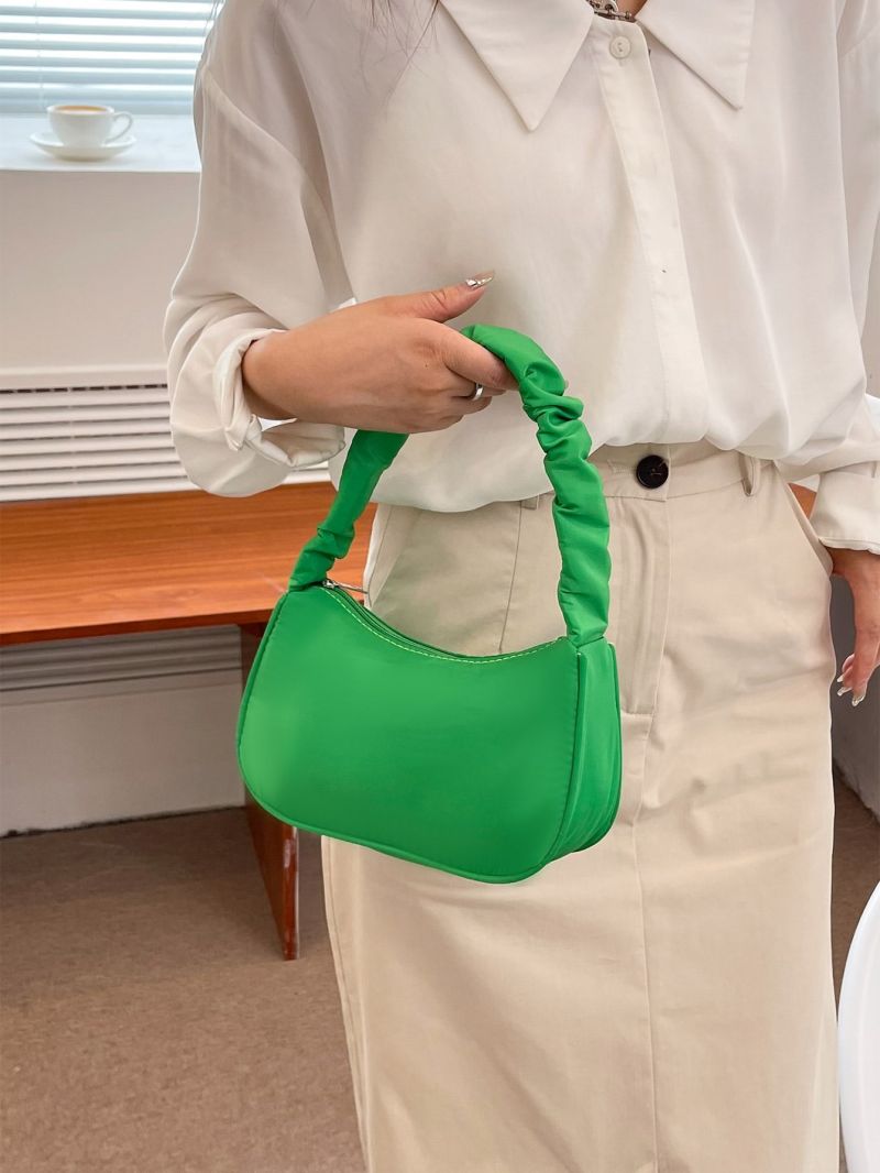 Minimalist Ruched Detail Baguette Bag