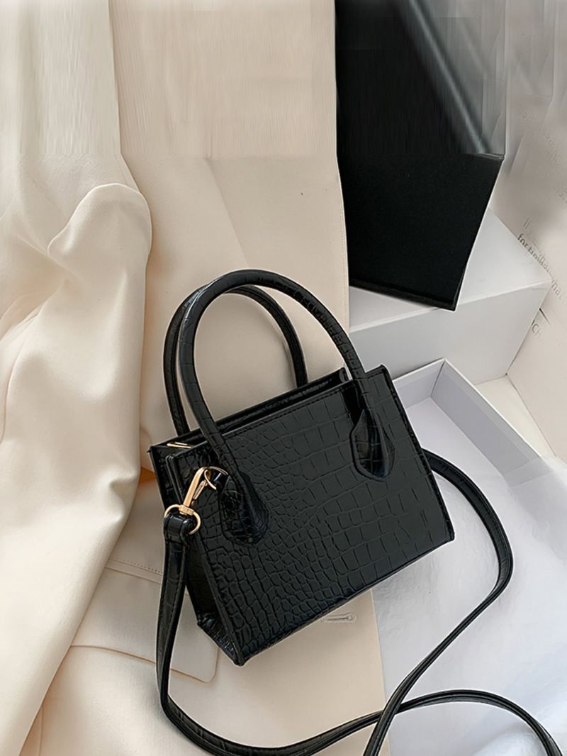 Mini Crocodile Embossed Square Bag