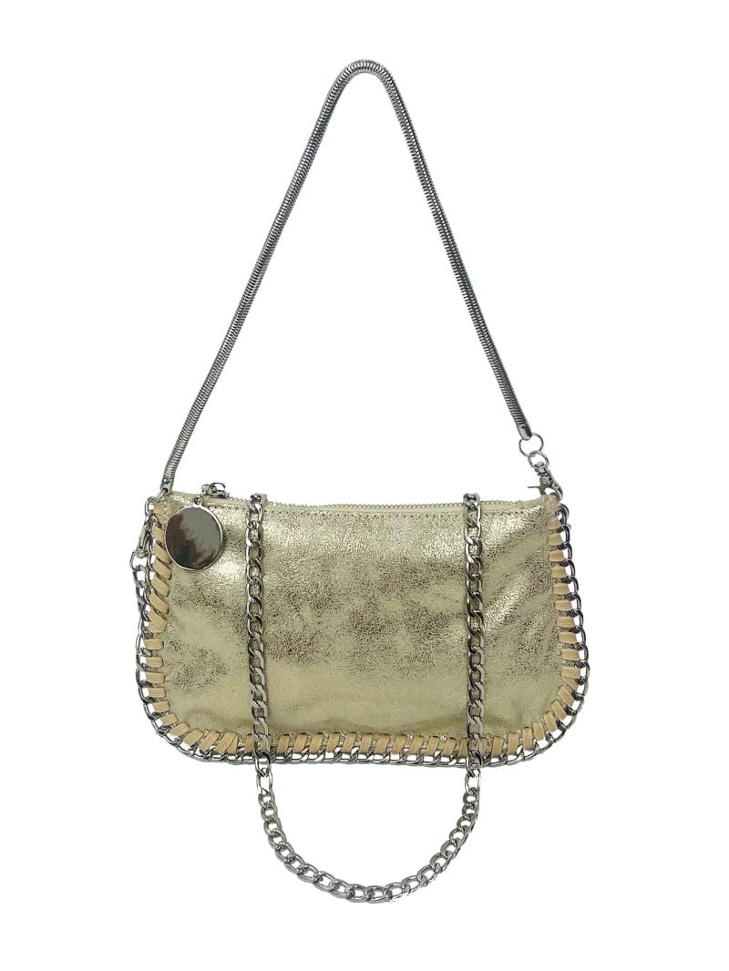 Chain Decor Baguette Bag