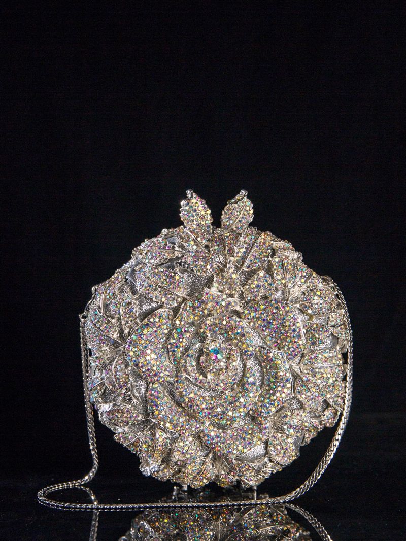 Mini Rhinestone Decor Evening Bag Chain Box Bag, Mothers Day Gift For Mom