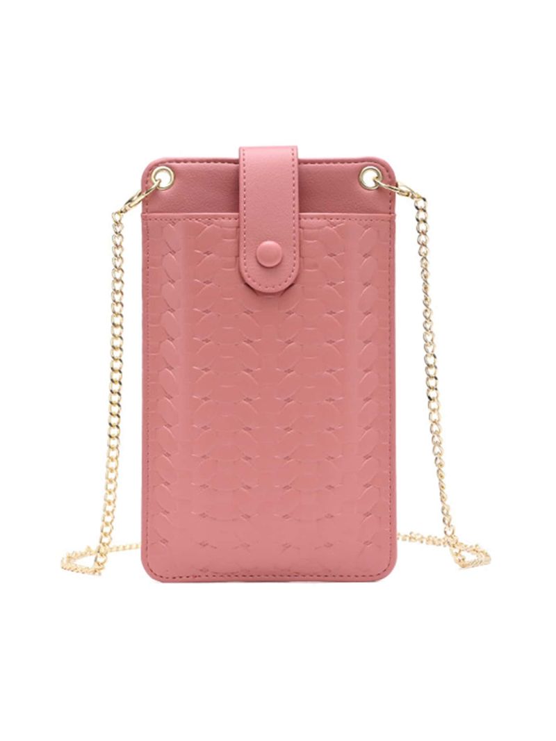 Geometric Embossed Chain Phone Wallet
