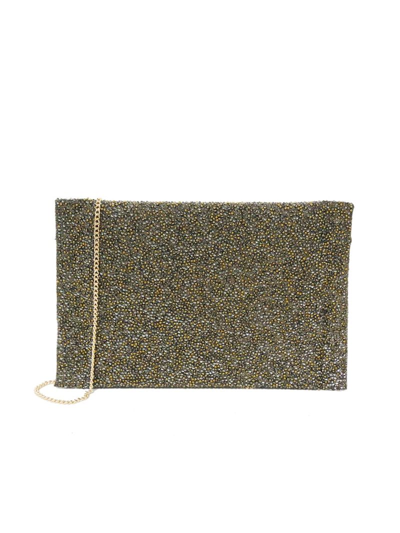 Rhinestone Decor Chain Square Bag