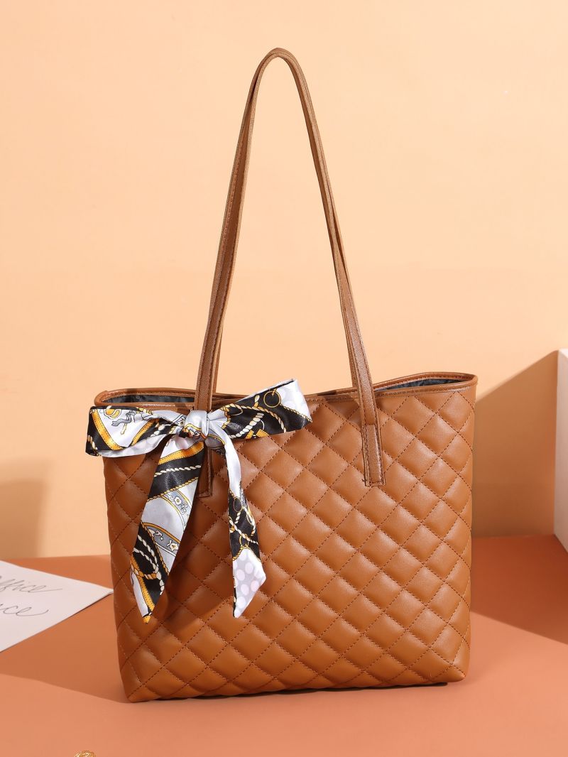 Twilly Scarf Decor Argyle Quilted Square Bag