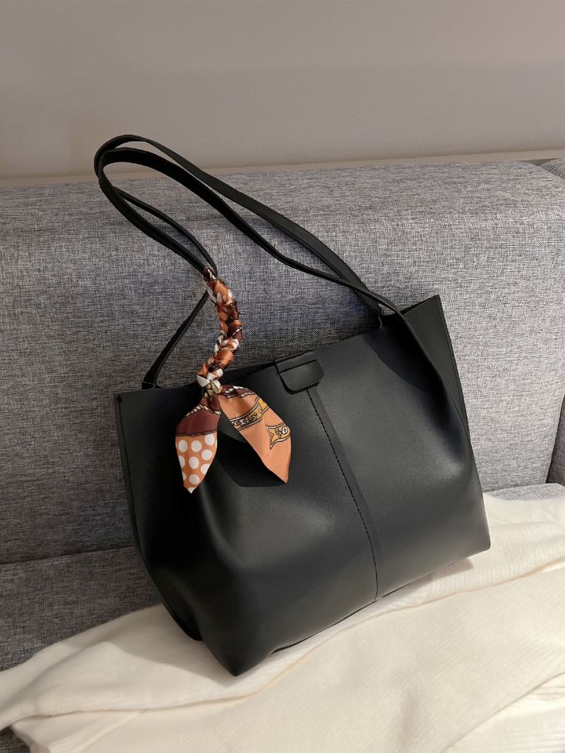 Twilly Scarf Decor Shoulder Tote Bag