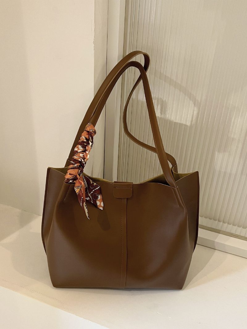 Twilly Scarf Decor Shoulder Tote Bag