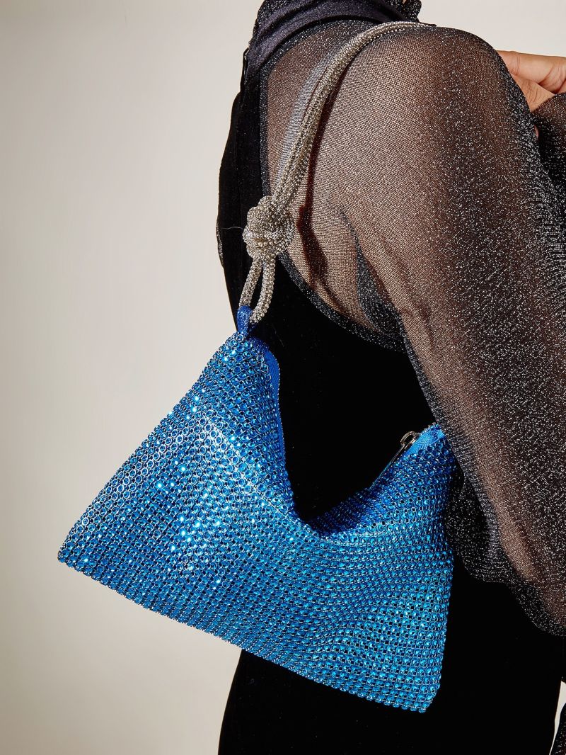 Rhinestone Decor Hobo Bag