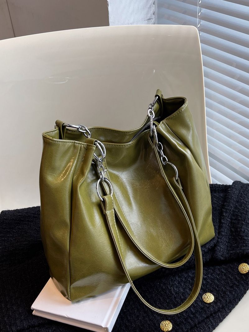 Chain Decor Shoulder Tote Bag