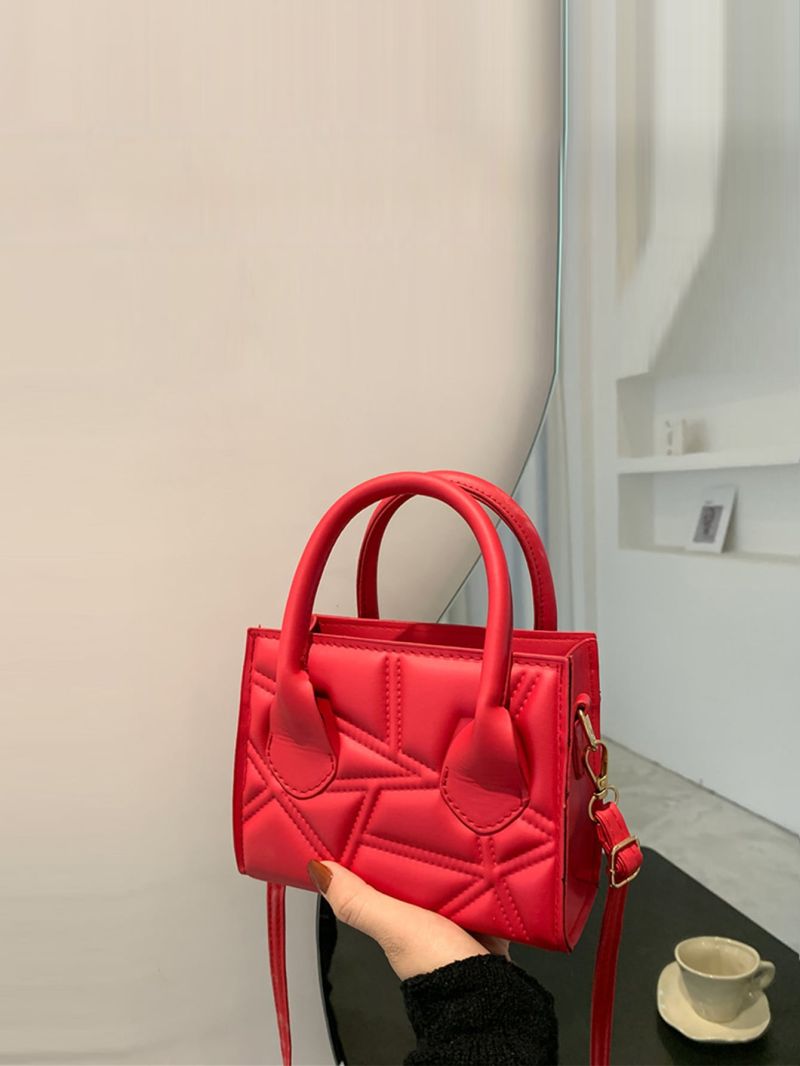 Mini Square Bag Quilted Metallic PU Funky