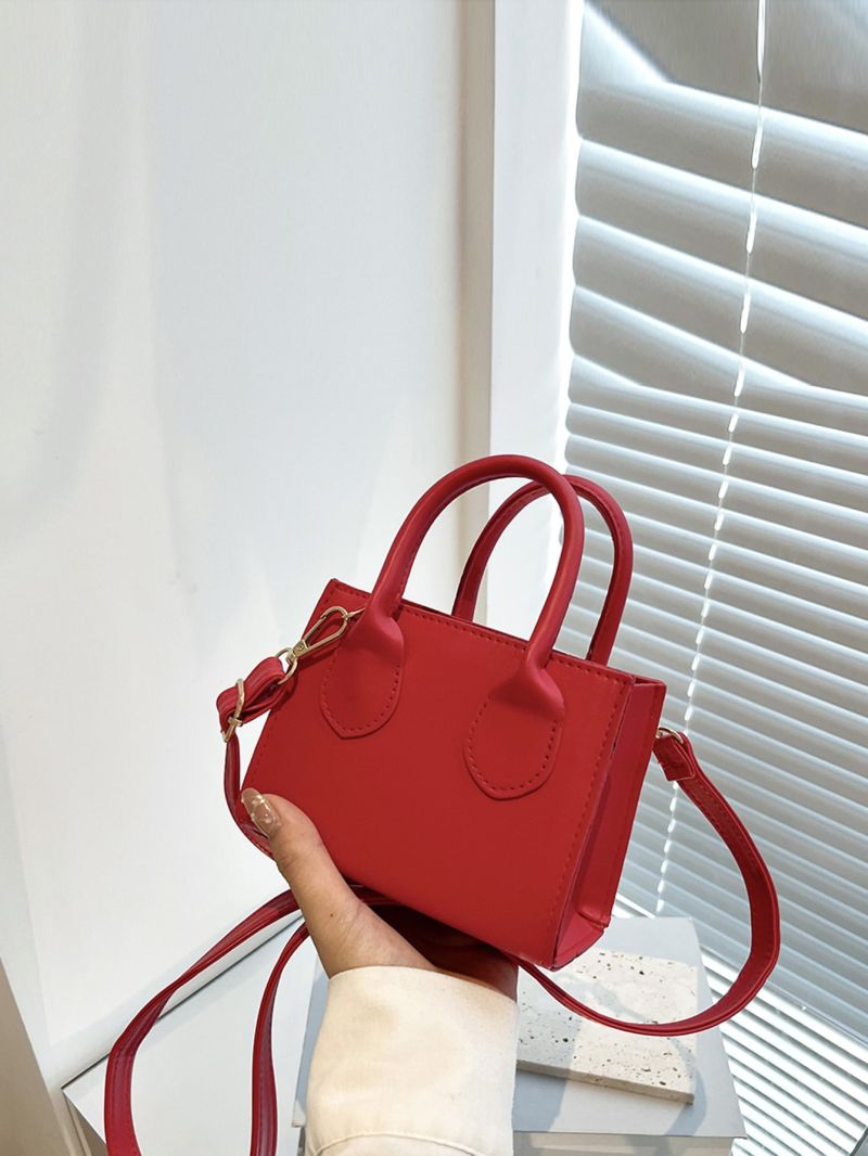 Mini Neon Red Square Bag