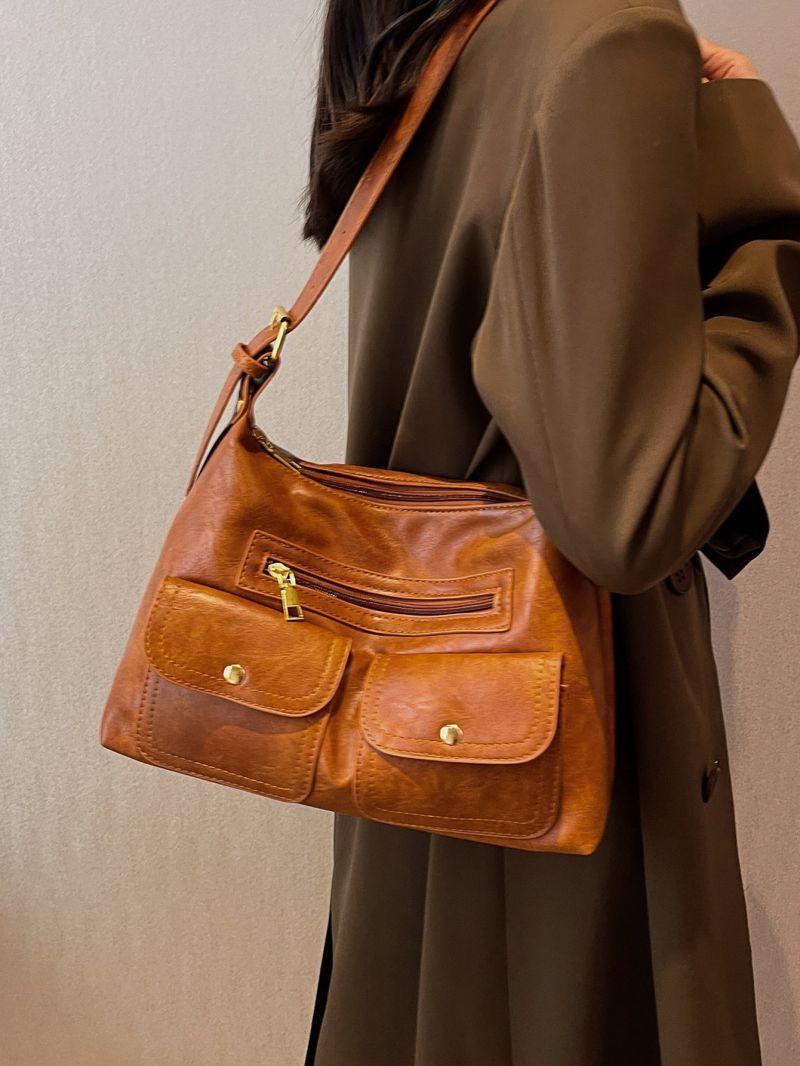 Pocket Front Shoulder Bag