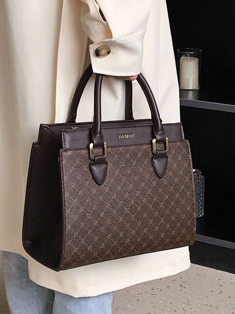 Metal Letter Decor Geometric pattern Square Bag