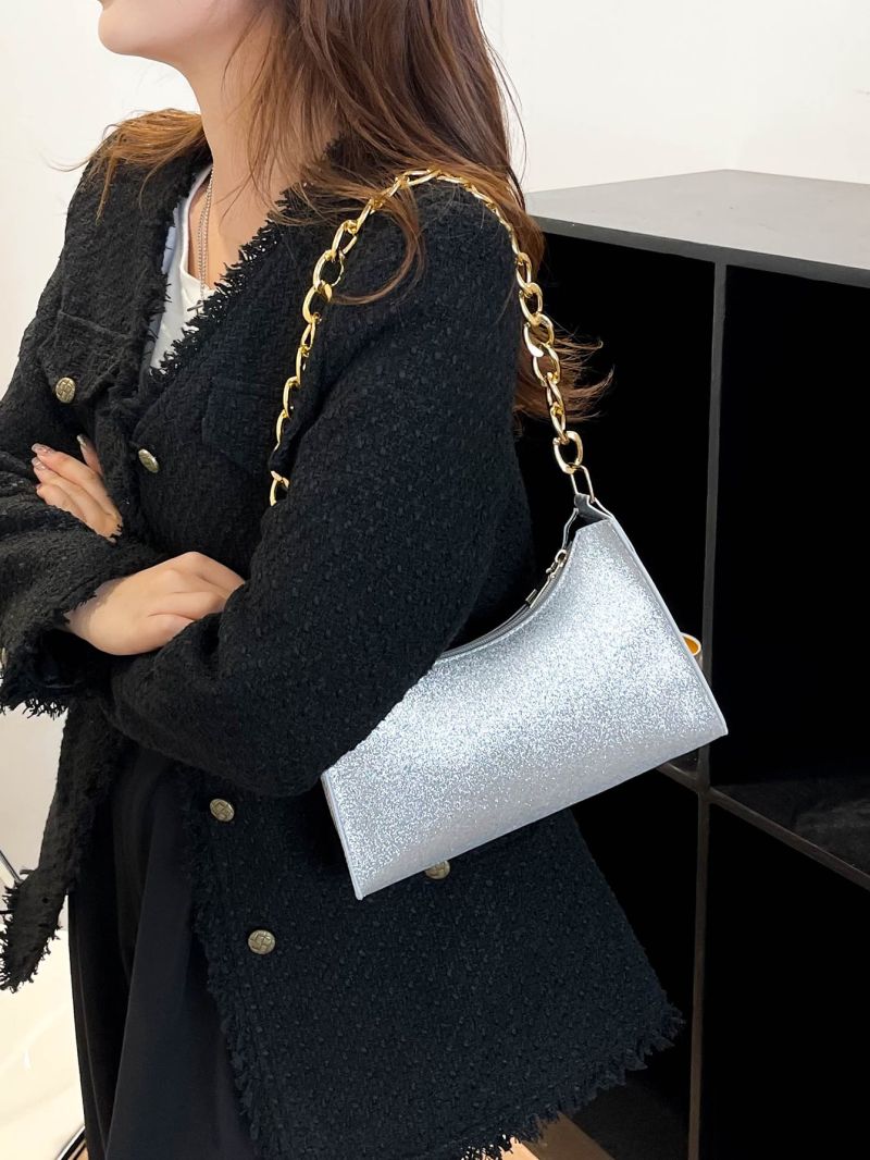 Glitter Chain Hobo Bag
