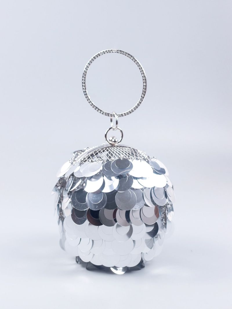 Mini Sequin Decor Top Ring Circle Bag