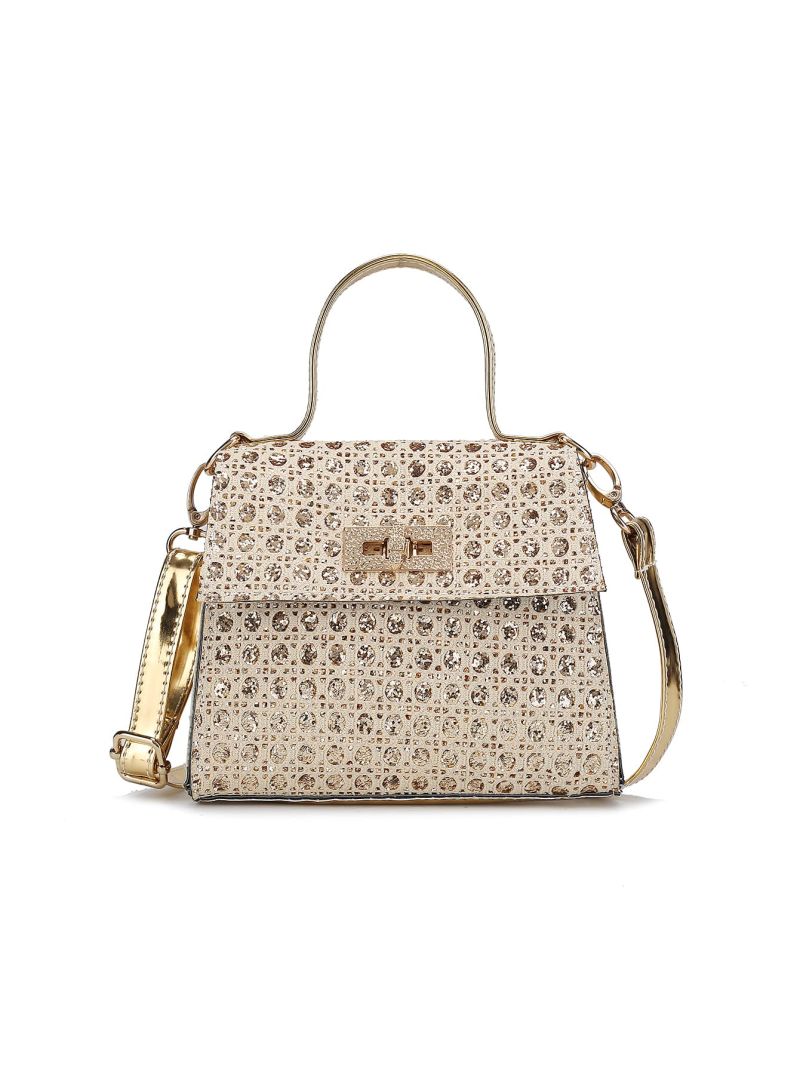 Mini Glitter Twist Lock Flap Square Bag
