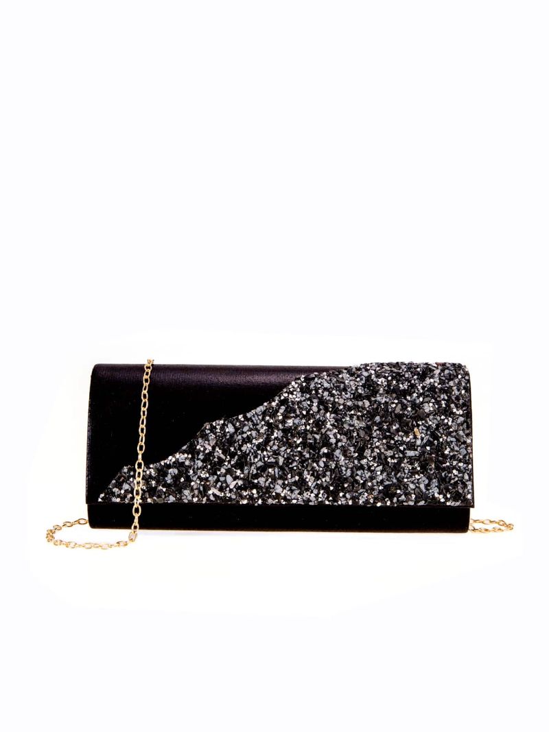 Stone Decor Flap Chain Square Bag