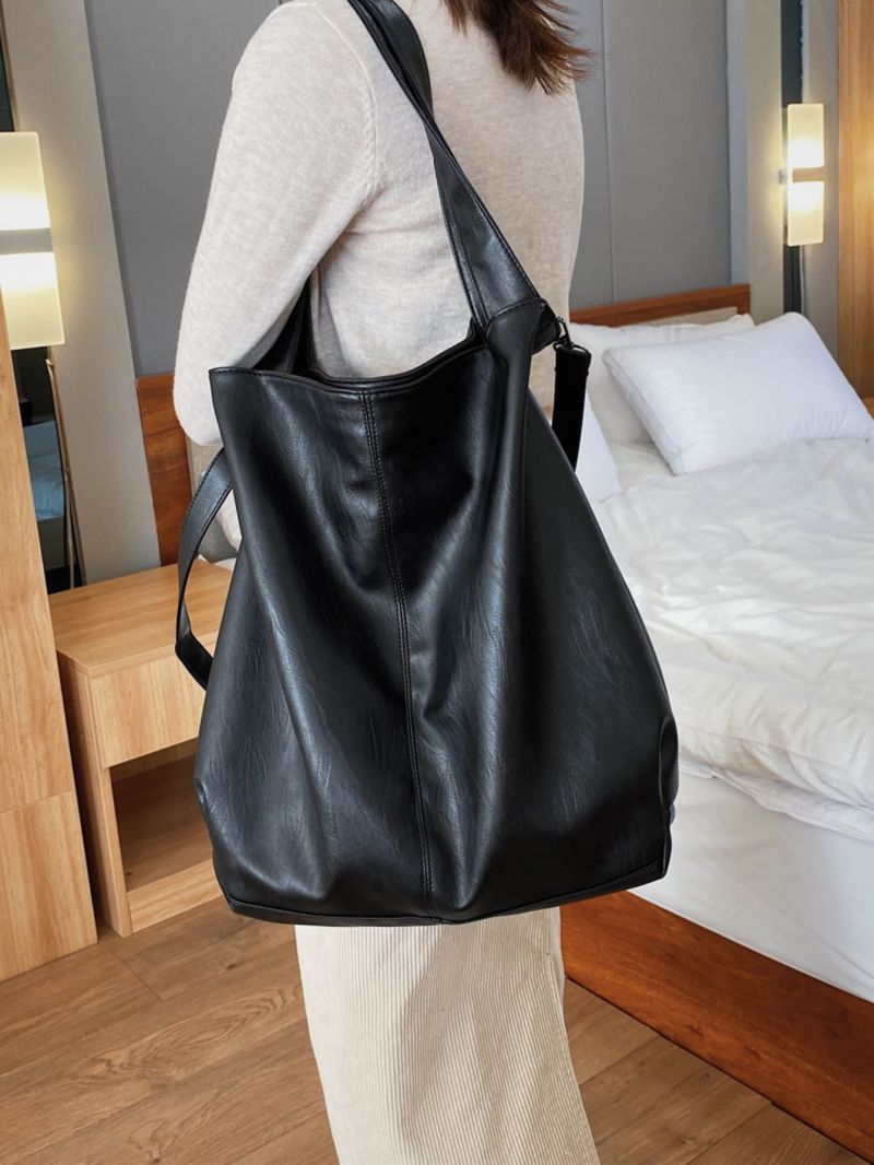 Stitch Detail Shoulder Tote Bag