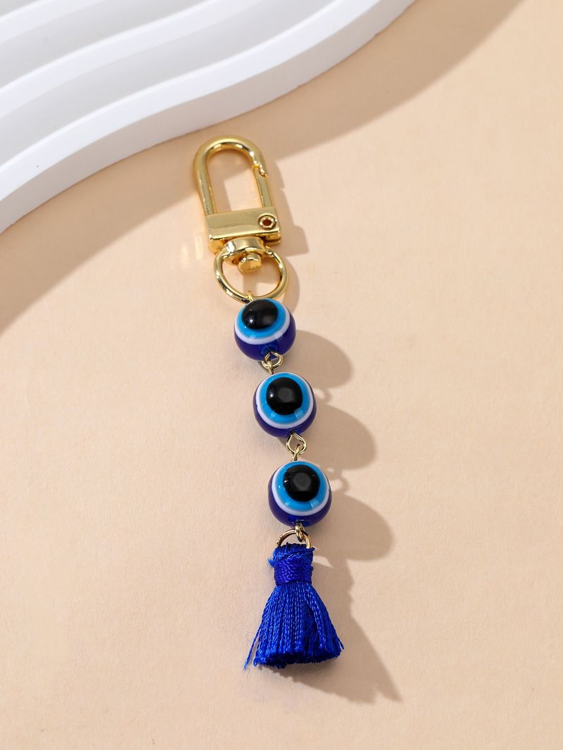 Evil Eye & Tassel Decor Bag Charm, Good Luck Charm Evil Eye Strings For Car Key Chains, Bag Purse