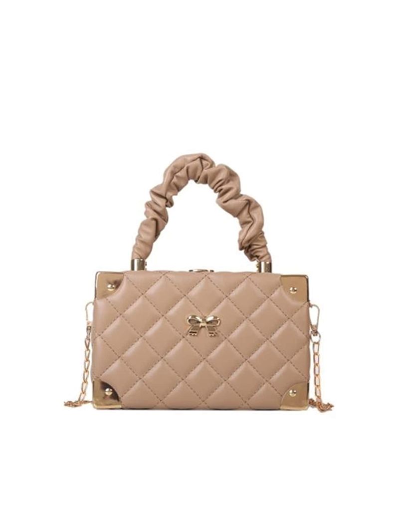 Mini Quilted Detail Bow Decor Chain Box Bag