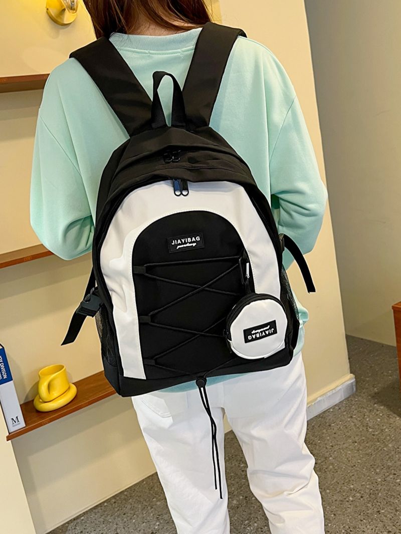 Drawstring Design Classic Backpack Medium With Coin Purse