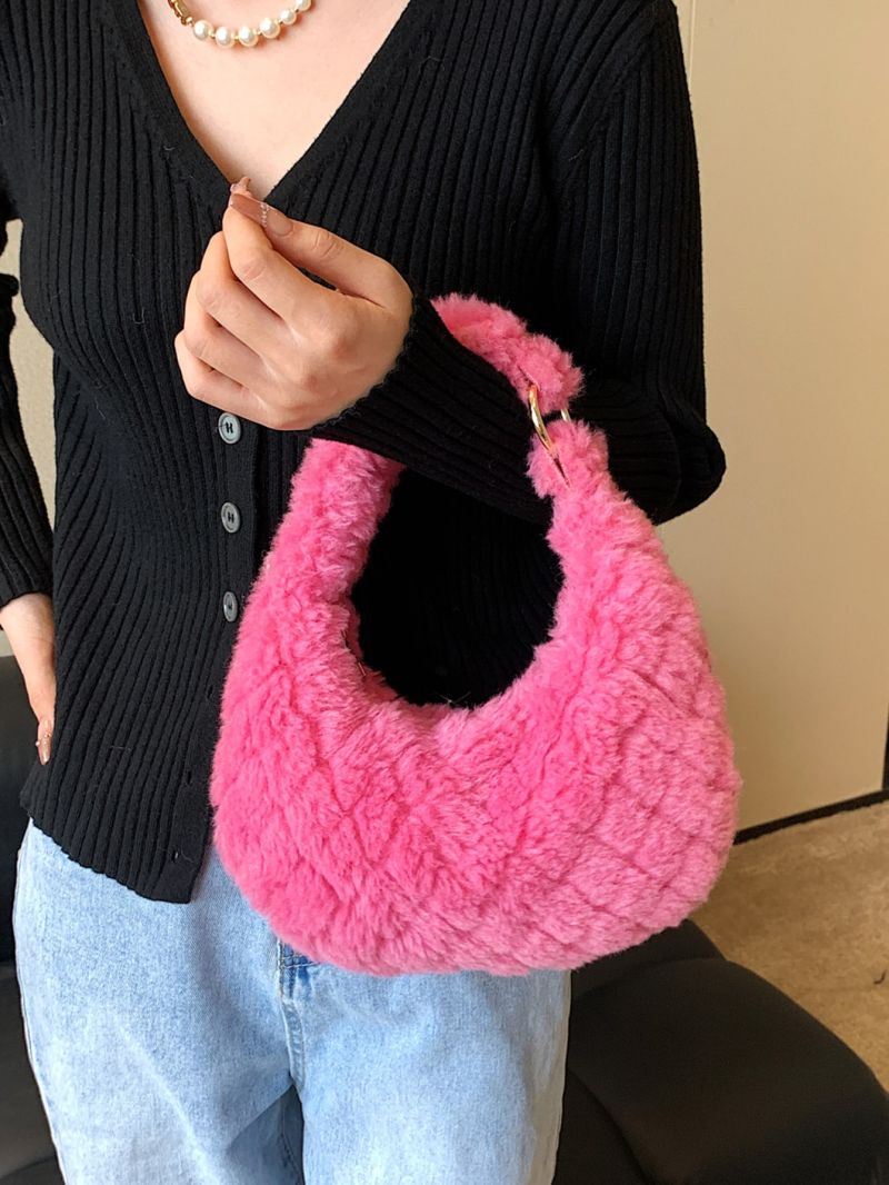 Minimalist Fluffy Hobo Bag