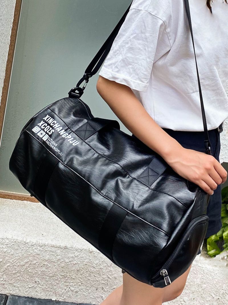 Letter Graphic Large Capacity Duffel Bag