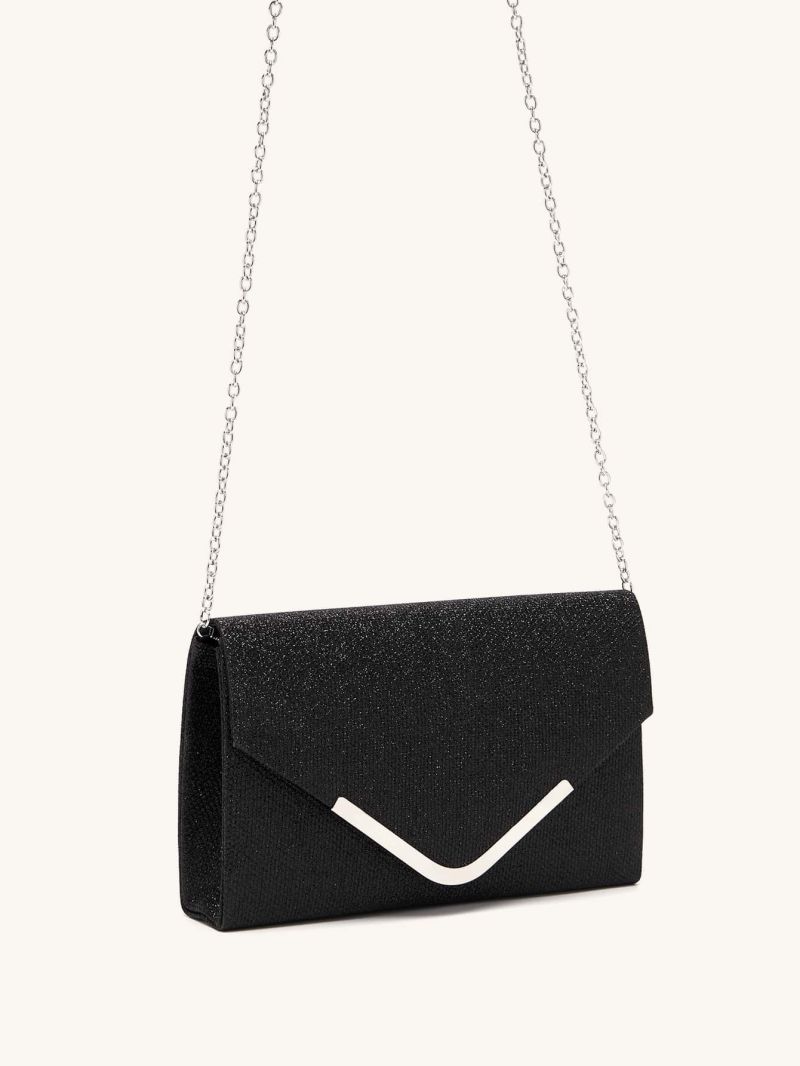 Glitter Design Chain Flap Evening Bag