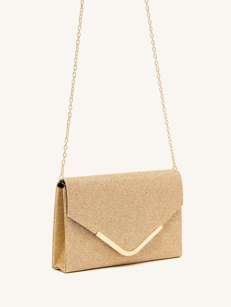 Glitter Chain Flap Square Bag
