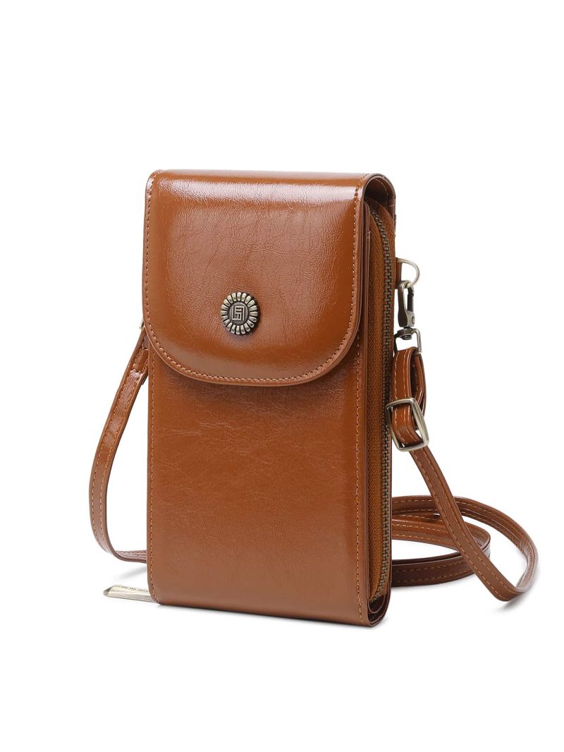 Metal Decor Flap Phone Wallet