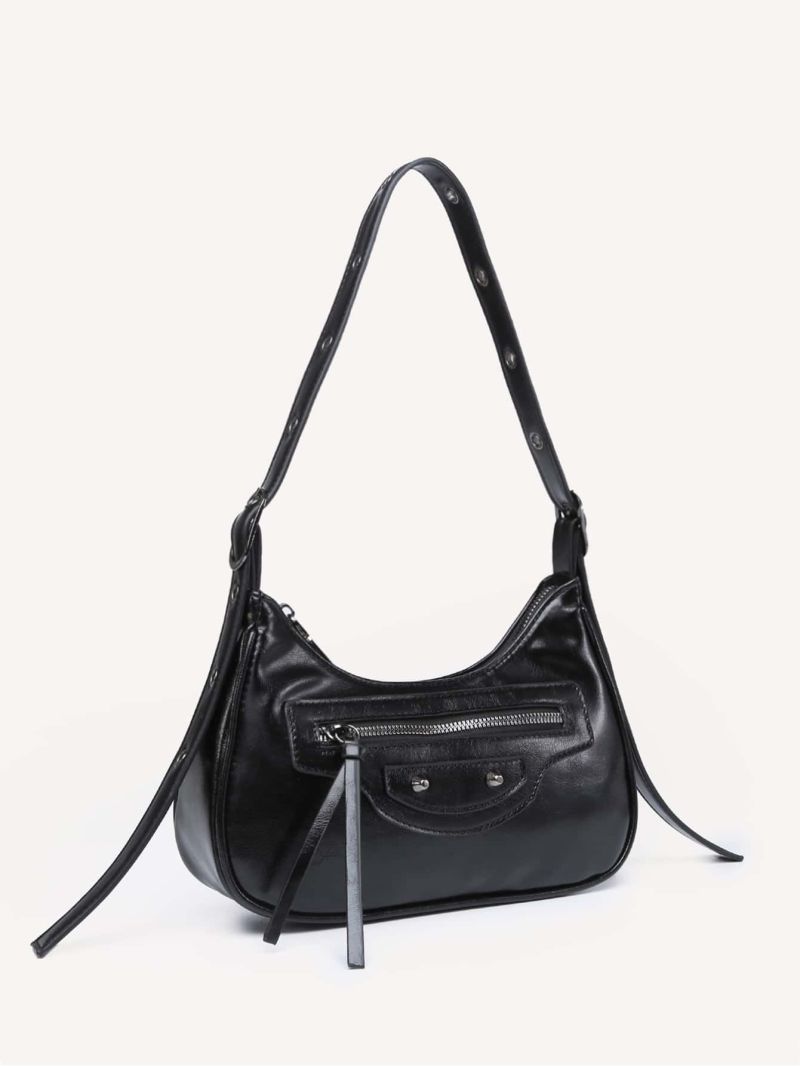 Studded Decor Hobo Bag